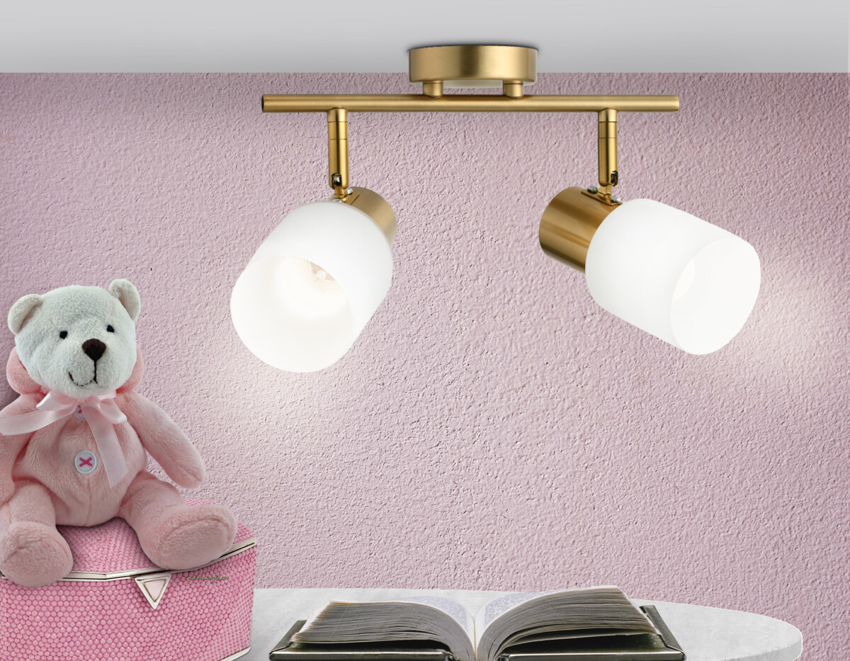 TR3969/2 BS/FR латунь/белый матовый  E27*2 max 40W 260*80*210 — изображение 6