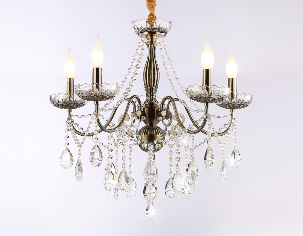 TR4949/5 SB/CL бронза/прозрачный E14/5 max 40W D620*585 — изображение 6