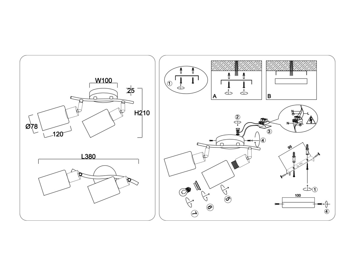 TR8721/2 BK/WD черный/дерево E14/2 max 60W 380*100*210 — изображение 6