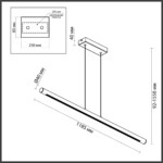 6643/45L HIGHTECH ODL24 303 черный/металл/акрил Подвесной светильник IP20 LED 49W 3000K 220V MALI — изображение 2