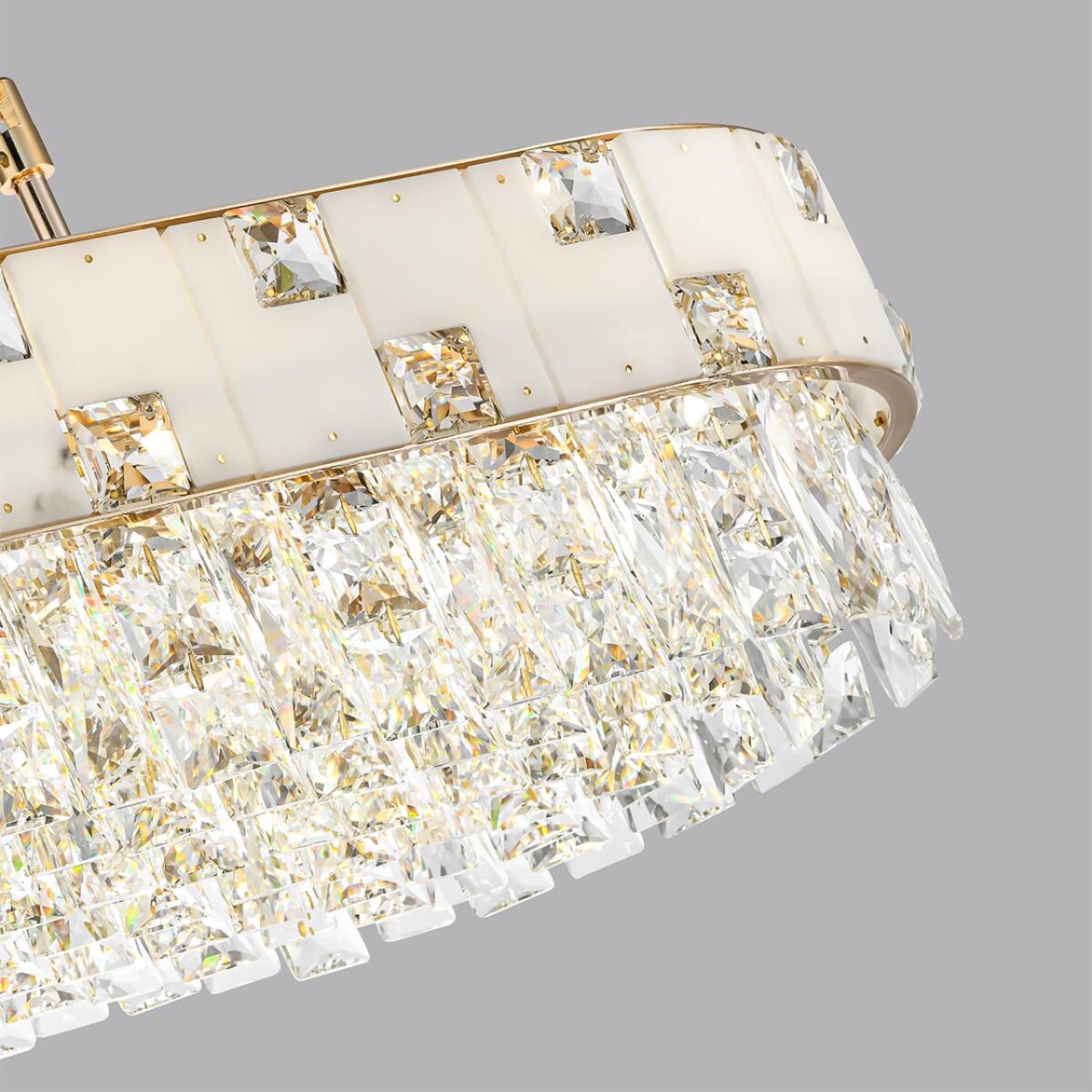 5076/10 HALL (В 2-х КОРОБКАХ) ODL24 599 золото/прозрачный/белый/металл/хрусталь/алебастр Люстра E14 10*40W CHESSI — изображение 4
