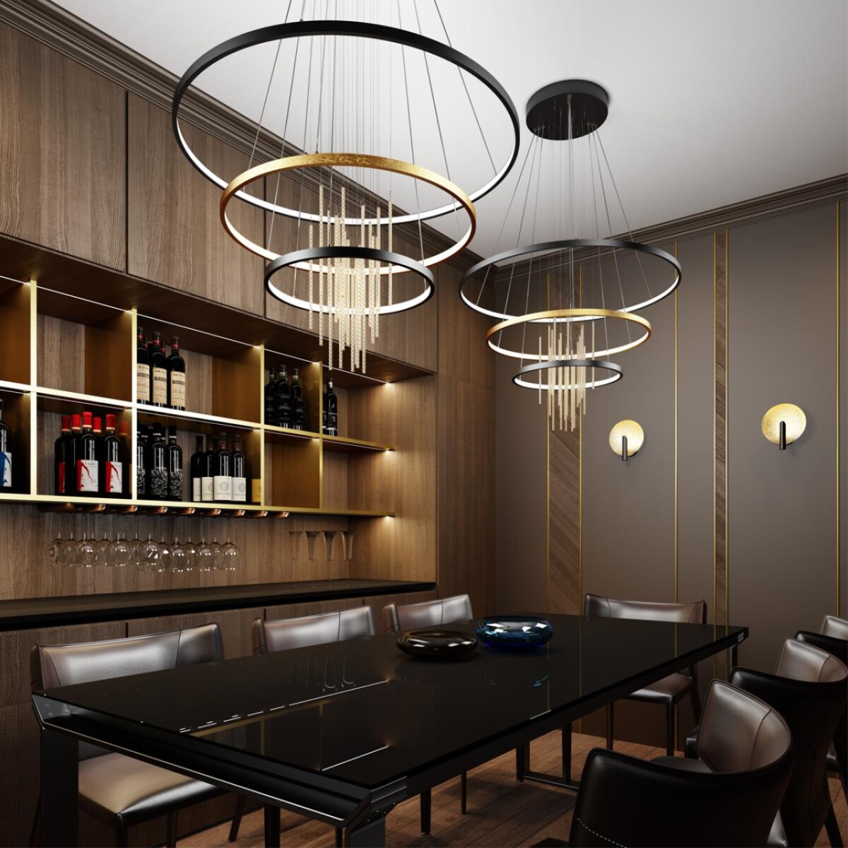 3901/99L L-VISION ODL20 521 золотистый/стекло/металл Подвесной светильник LED 4000K 113W 220V MONICA — изображение 2