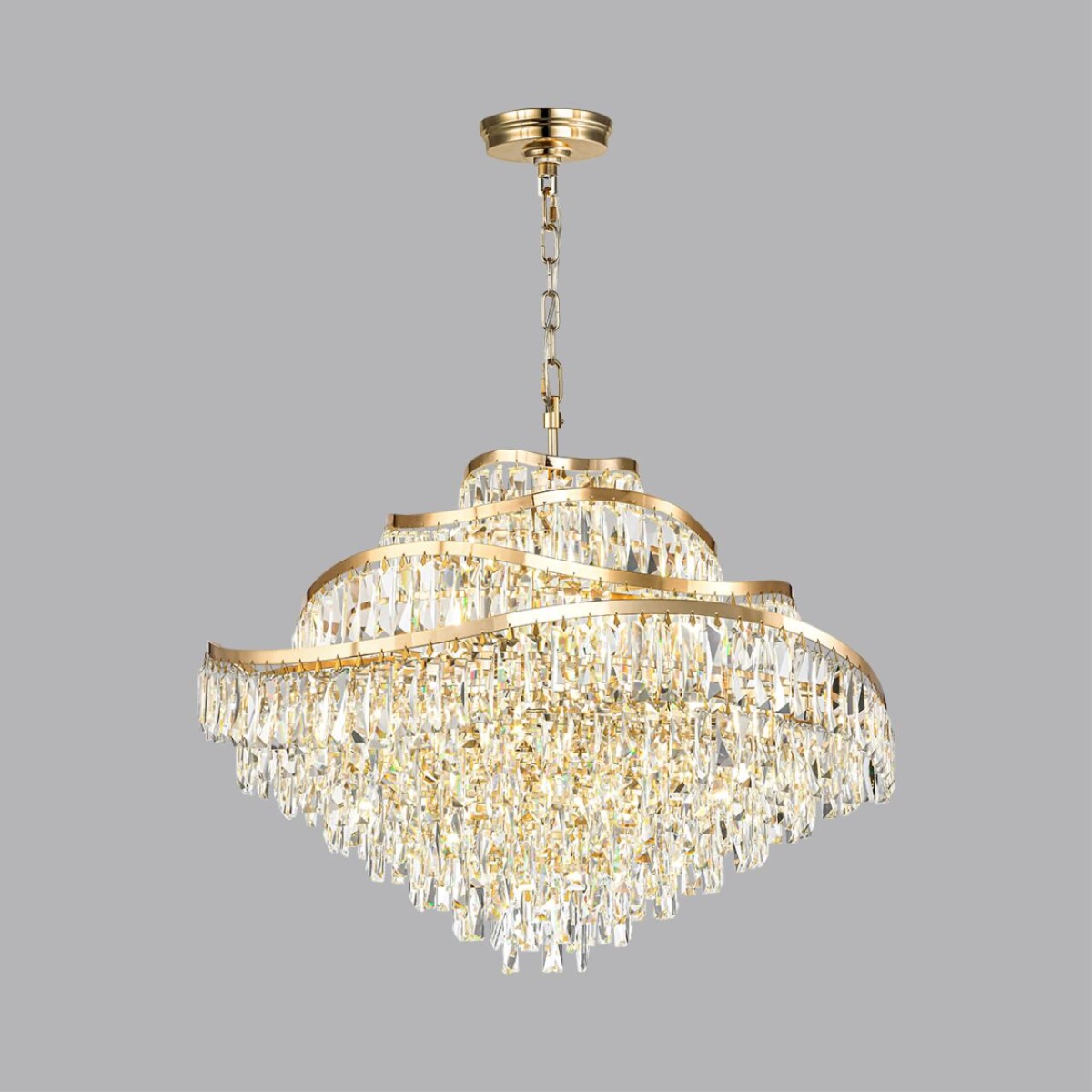 5073/25 HALL (В 2-х КОРОБКАХ) ODL24 605 золото/прозрачный/металл/хрусталь Люстра E14 25*40W WAYTA — изображение 3