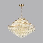 5073/25 HALL (В 2-х КОРОБКАХ) ODL24 605 золото/прозрачный/металл/хрусталь Люстра E14 25*40W WAYTA — изображение 3