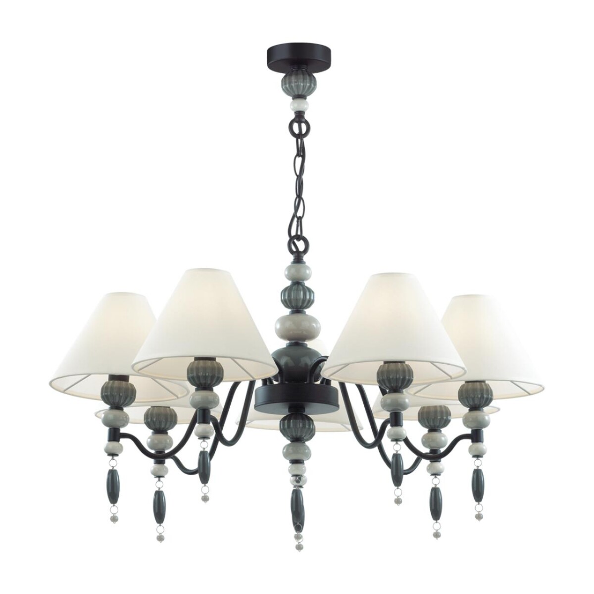 4896/7 MODERN ODL_EX23 107 черный матов./серый/молочный металл/керамика/ткань Люстра E14 7*40W SOCHI — изображение 3