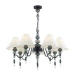 4896/7 MODERN ODL_EX23 107 черный матов./серый/молочный металл/керамика/ткань Люстра E14 7*40W SOCHI — изображение 3