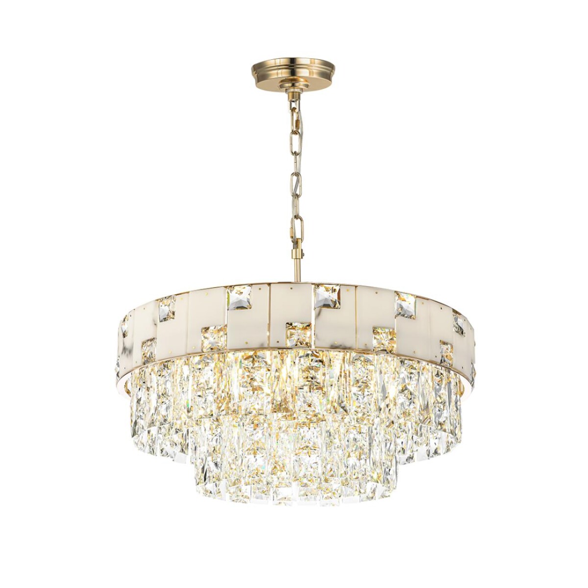 5076/11 HALL (В 2-х КОРОБКАХ) ODL24 599 золото/прозрачный/белый/металл/хрусталь/алебастр Люстра E14 11*40W CHESSI — изображение 2