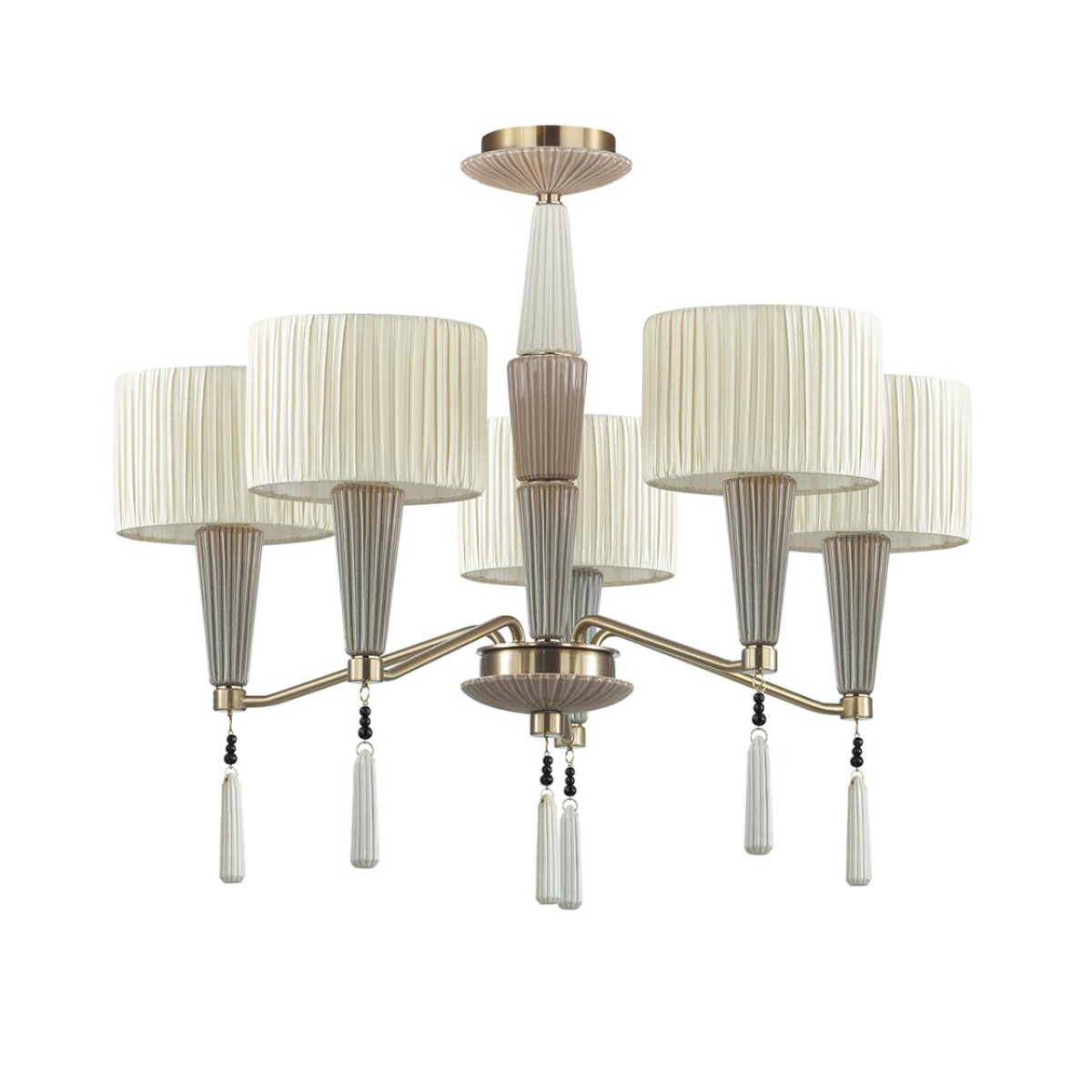 5403/5 CLASSIC ODL_EX23 117 бронзовый/светло-коричневый/кремовый металл/керамика/ткань Люстра E14 5*40W LATTE — изображение 5