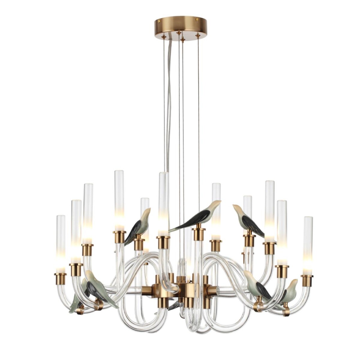 5431/30L L-VISION ODL_EX24 093 золотой(под латунь)/белый градиент/беж./зеленый/ металл/стекло/керамика Люстра LED 30W 4000K LARK — изображение 3