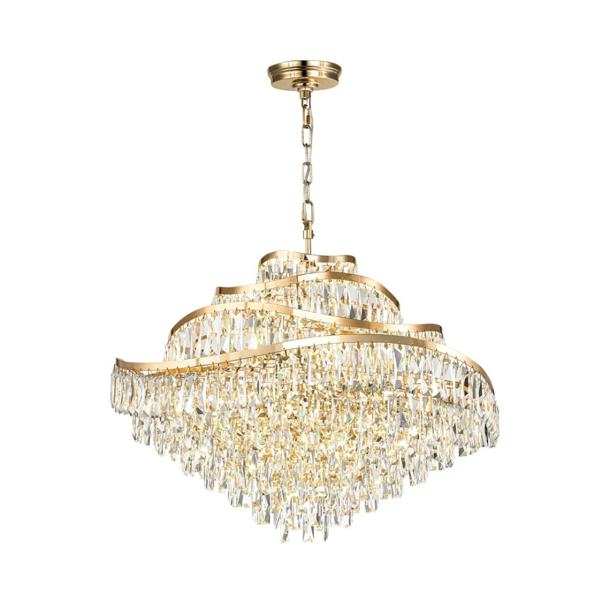5073/25 HALL (В 2-х КОРОБКАХ) ODL24 605 золото/прозрачный/металл/хрусталь Люстра E14 25*40W WAYTA — изображение 2