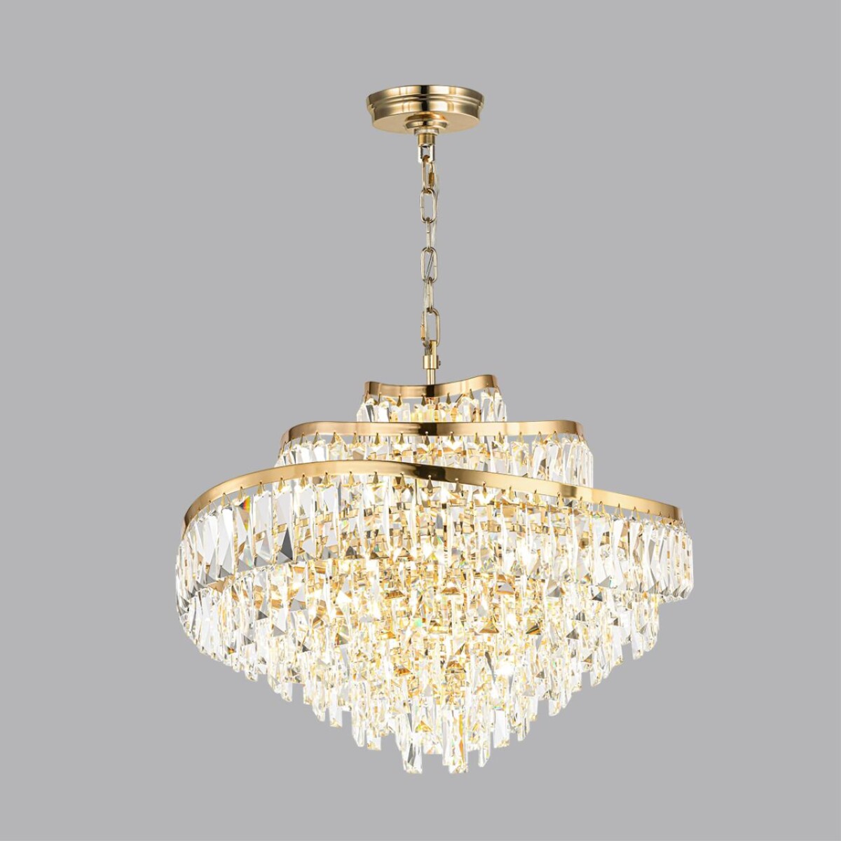 5073/12 HALL (В 2-х КОРОБКАХ) ODL24 605 золото/прозрачный/металл/хрусталь Люстра E14 12*40W WAYTA — изображение 3