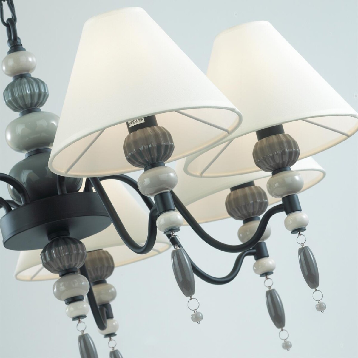 4896/7 MODERN ODL_EX23 107 черный матов./серый/молочный металл/керамика/ткань Люстра E14 7*40W SOCHI — изображение 5