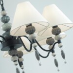 4896/7 MODERN ODL_EX23 107 черный матов./серый/молочный металл/керамика/ткань Люстра E14 7*40W SOCHI — изображение 5