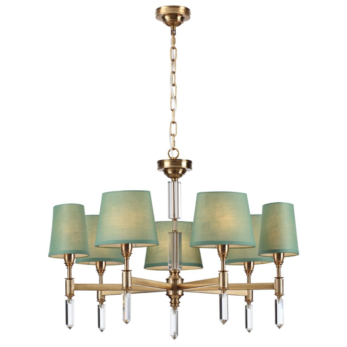 4887/7 MODERN ODL_EX22 159 бронзовый/зеленый/ткань Люстра E14 7*40W LONDON — изображение 3