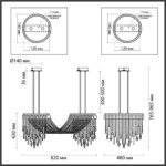 5420/48L HALL ODL_EX25 065 античная бронза/металл/стекло/хрусталь Люстра LED 2*24W (два вывода) 4000K 2239Лм AFINA — изображение 2