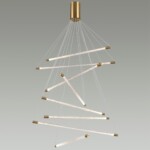 4369/80L HIGHTECH ODL23 235 полированное золото/акрил с пузырьками Подвесной св-к IP20 LED 64W 3000K SPARKY — изображение 3