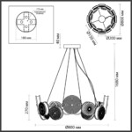 5412/95L L-VISION ODL_EX24 141 золотой/разноцветный/металл/стекло Люстра LED 95W 4000K 6400lm CARAMELLA