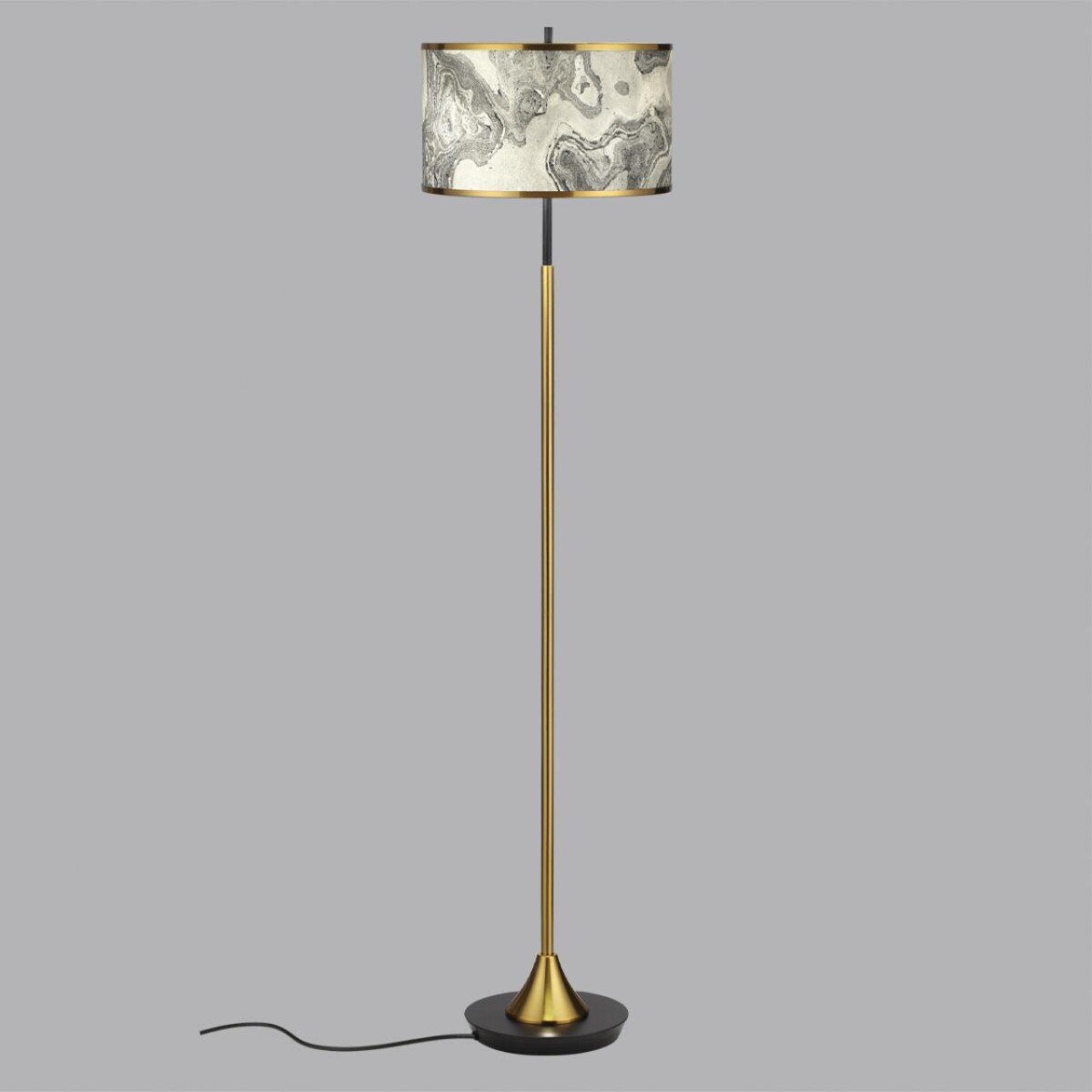 5064/2F MODERN (В 2-х КОРОБКАХ) ODL24 203 античн.бронза/серо-беж./металл/натур.камен."шпон" Торшер E27 LED 2*10W BERGI — изображение 5