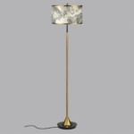 5064/2F MODERN (В 2-х КОРОБКАХ) ODL24 203 античн.бронза/серо-беж./металл/натур.камен."шпон" Торшер E27 LED 2*10W BERGI — изображение 5