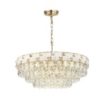 5076/21 HALL (В 2-х КОРОБКАХ) ODL24 599 золото/прозрачный/белый/металл/хрусталь/алебастр Люстра E14 21*40W CHESSI — изображение 2