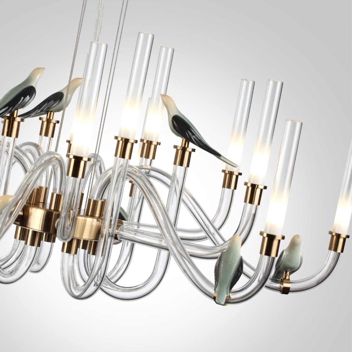 5431/37L L-VISION ODL_EX24 093 золотой(под латунь)/белый градиент/беж./зеленый/ металл/стекло/керамика Люстра LED 37W 4000K LARK — изображение 5