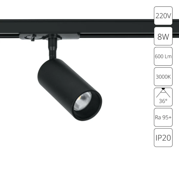 A1335PL-1BK СВЕТИЛЬНИК ПОТОЛОЧНЫЙ AERO 220В 8Вт 600Лм 3000К 90+ 36°