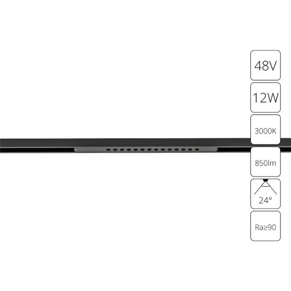 A7286PL-1BK СВЕТИЛЬНИК ПОТОЛОЧНЫЙ OPTIMA 48В 12Вт 850Лм 3000K 90+ 24°