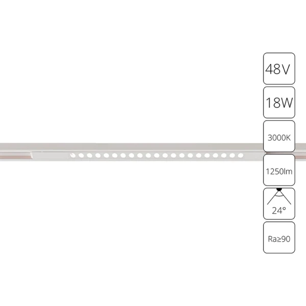 A7287PL-1WH СВЕТИЛЬНИК ПОТОЛОЧНЫЙ OPTIMA 48В 18Вт 1250Лм 3000K 90+ 24°