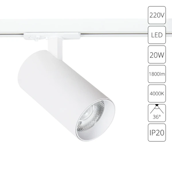 A1947PL-1WH СВЕТИЛЬНИК ПОТОЛОЧНЫЙ BENE 220В 20Вт 1800Лм 4000К 90+ 36°