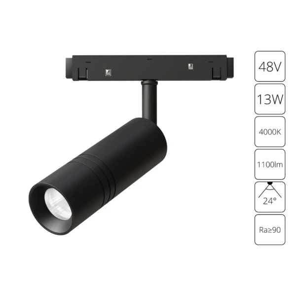 A5721PL-1BK СВЕТИЛЬНИК ПОТОЛОЧНЫЙ EXPERT 48В 13Вт 1100Лм 4000К 90+ 24°