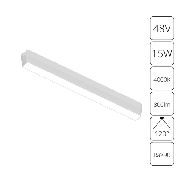 A6168PL-1WH СВЕТИЛЬНИК ПОТОЛОЧНЫЙ RAPID 48В 15Вт 800лм 4000К 90+ 120°