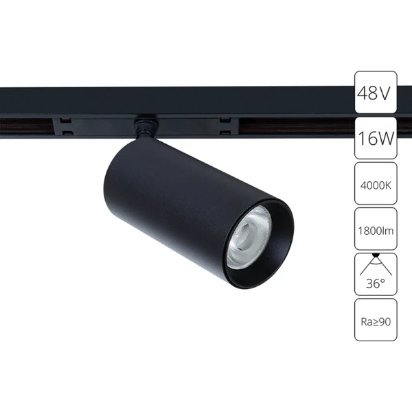 A7262PL-1BK СВЕТИЛЬНИК ПОТОЛОЧНЫЙ OPTIMA 48В 16Вт 1800Лм 4000К 90+ 36°