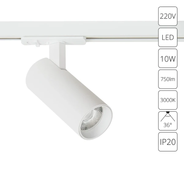 A1935PL-1WH СВЕТИЛЬНИК ПОТОЛОЧНЫЙ BENE 220В 10Вт 750Лм 3000К 90+ 36°