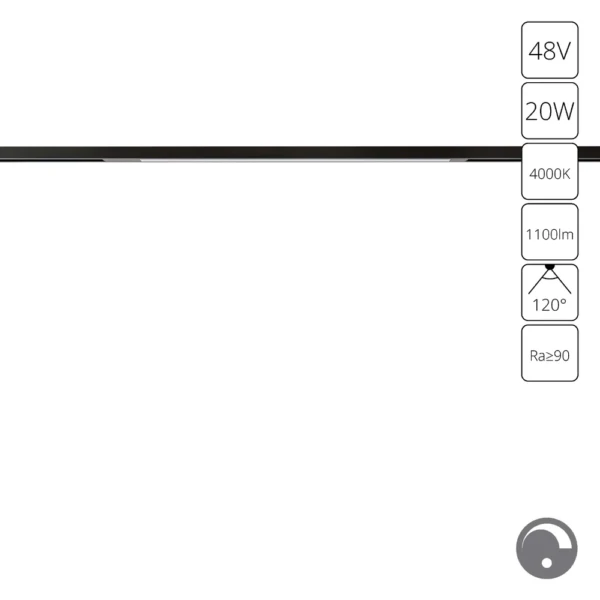 A7474PL-1BK СВЕТИЛЬНИК ПОТОЛОЧНЫЙ OPTIMA 48В 20Вт 1100Лм 4000К 90+ 120° диммирование 0/1-10В