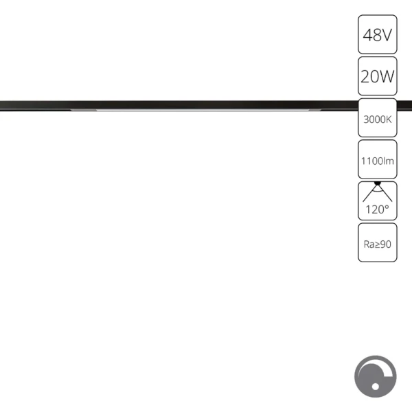 A7494PL-1BK СВЕТИЛЬНИК ПОТОЛОЧНЫЙ OPTIMA 48В 20Вт 1100Лм 3000К 90+ 120° диммирование 0/1-10В