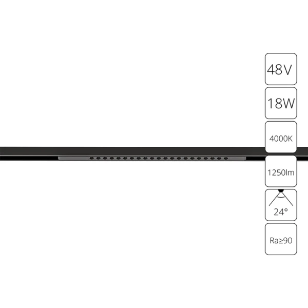 A7267PL-1BK СВЕТИЛЬНИК ПОТОЛОЧНЫЙ OPTIMA 48В 18Вт 1250Лм 4000К 90+ 24°