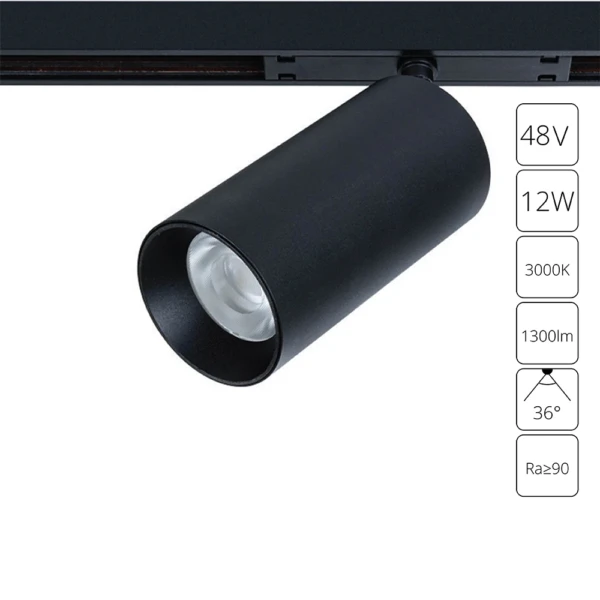 A7281PL-1BK СВЕТИЛЬНИК ПОТОЛОЧНЫЙ OPTIMA 48В 12Вт 1300Лм 3000K 90+ 36°