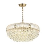 5070/21 HALL (В 2-х КОРОБКАХ) ODL24 601 золото/прозрачный/матовый/металл/хрусталь/стекло Люстра E14 21*40W FIESTA — изображение 2