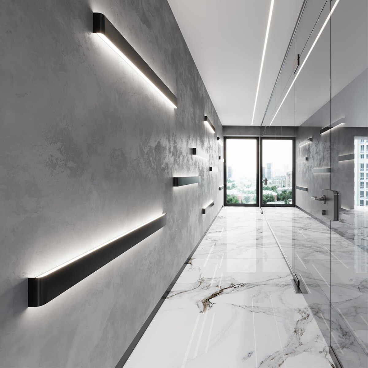 4294/40WL HIGHTECH ODL22 439 черный/металл Настенный светильник IP20 LED 40W 3245Лм 3000K FRAMANT — изображение 1