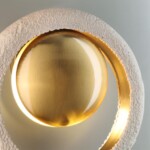 5443/1W HIGHTECH ODL_EX25 037 сатинированн.латунь/беж./металл/полирезин Настенный светильник 1*G9 LED*6W SATURN — изображение 7