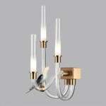 5431/6WL L-VISION ODL_EX24 093 золотой(под латунь)/белый градиент/беж./зеленый/ металл/стекло/керамика Бра LED 6W 4000K LARK — изображение 4