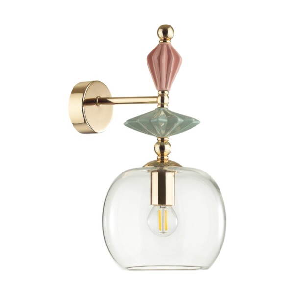 4855/1WB CLASSIC ODL_EX21 137 золото/разноцветн./керамика/стекло Бра E14 1*40W BIZET