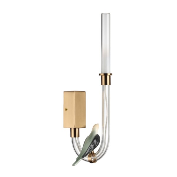 5431/2WLA L-VISION ODL_EX25 093 золотой(под латунь)/белый градиент/беж./зеленый/ металл/стекло/керамика Бра (ПРАВ.) LED 2W 4000K LARK