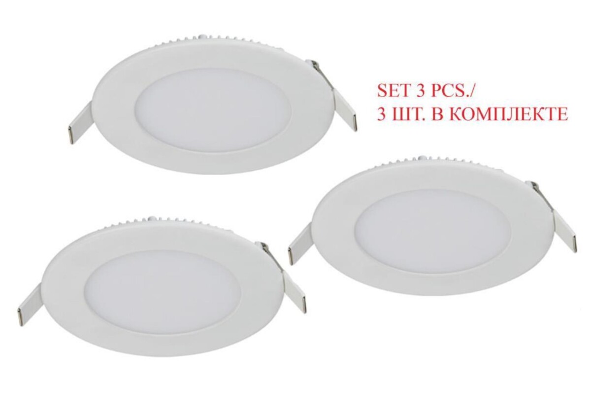 1660-3C, врезной светильник, D85xH14, cutout:D75, 3xLEDx3W, AC:100-240V, IP21, 230LM, 4000K, included — изображение 1