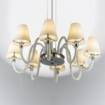 760086 Люстра подв. BIANCO 8х40W G9 ХРОМ БЕЛ. стекло - купить в интернет-магазине Светильники Торг