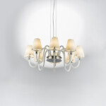 760086 Люстра подв. BIANCO 8х40W G9 ХРОМ БЕЛ. стекло - купить в интернет-магазине Светильники Торг