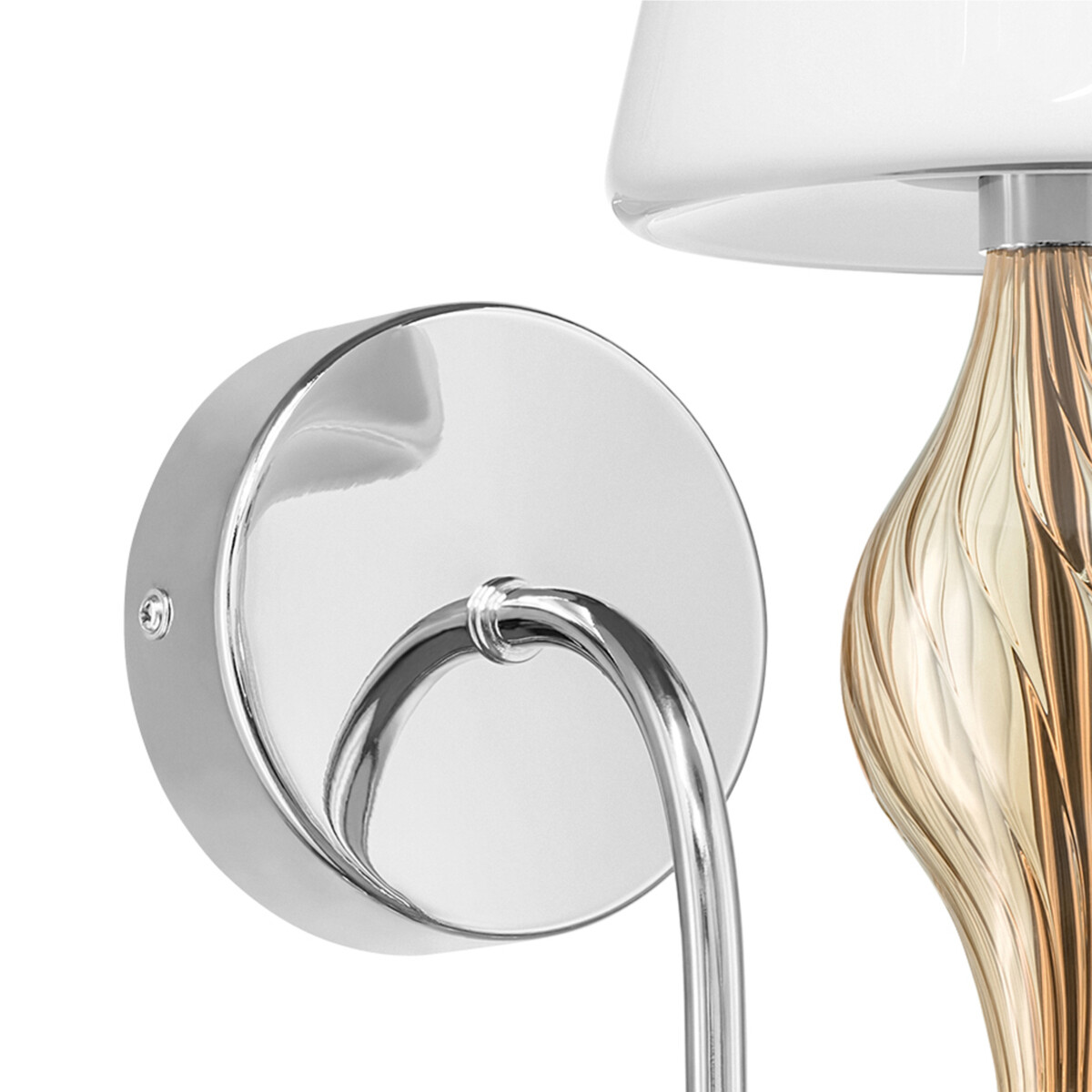 806610 Бра ESCICA 1х40W E14 БЕЛЫЙ/КОНЬЯК/ХРОМ — изображение 4