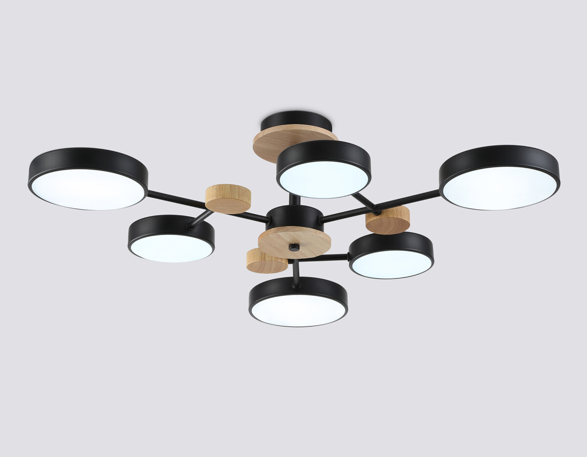 FL4863/6 BK/WD черный/дерево 90W 3000-6000K D750*180 (без ПДУ) — изображение 4