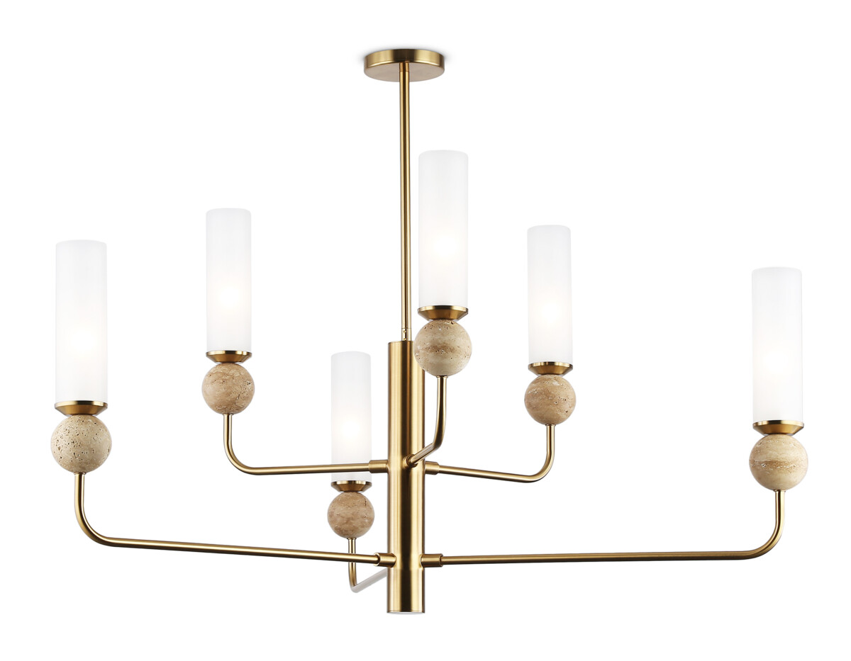 LH53251 LH53251/6 BS/FR латунь/белый матовый E14*6 max 40W D1050*1445 — изображение 1