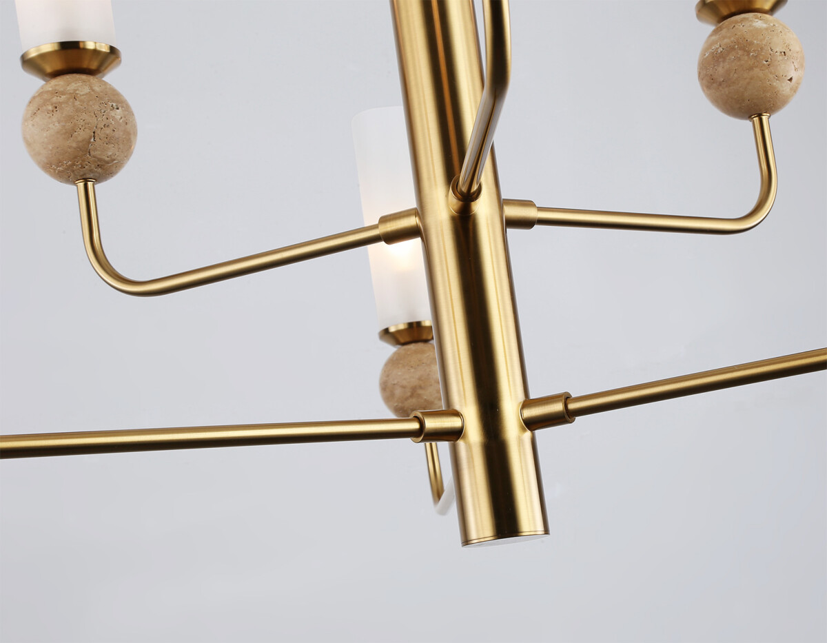 LH53251/6 BS/FR латунь/белый матовый E14*6 max 40W D1050*1445 — изображение 2